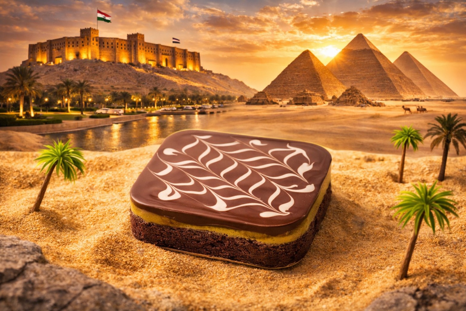 كيكه الهبه دلع بغداد نوتيلا مكسرات