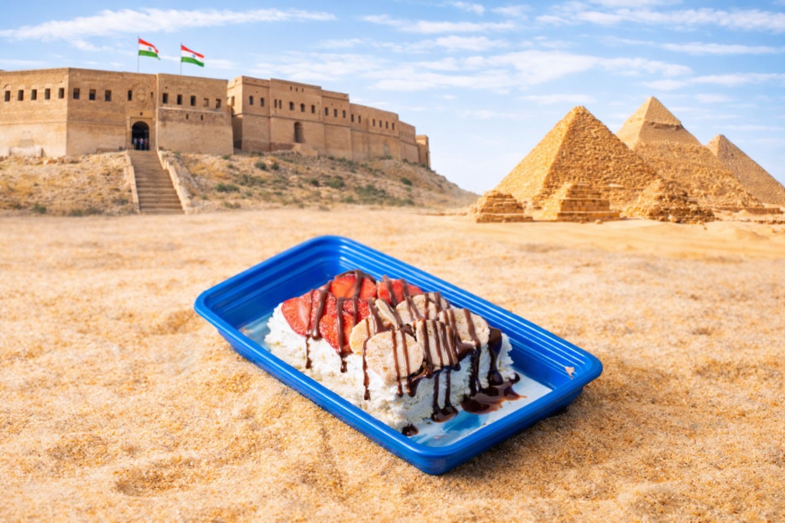 قشطوطة موز فراولة نوتيلا