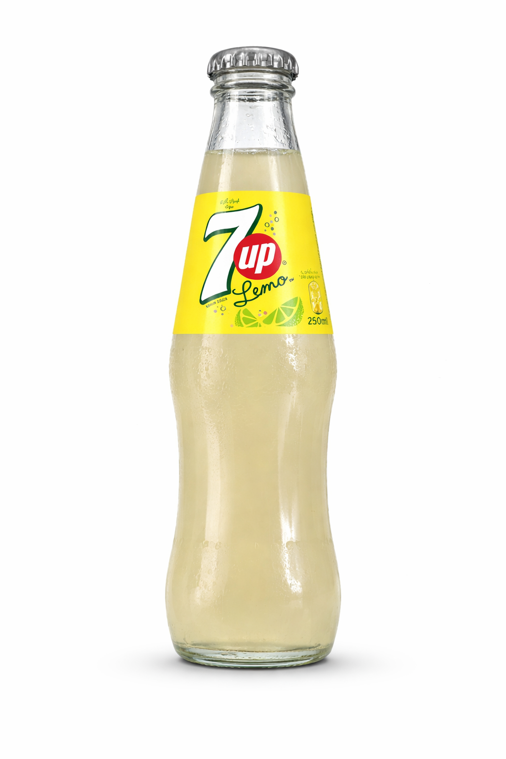 7UP Lemon Carbonated Drink Glass Bottle 250ml