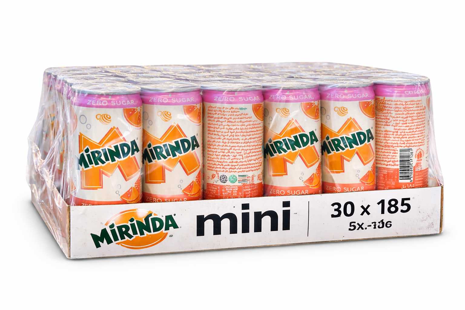 Mirinda Orange Zero Sugar Mini Can Pack 30x185ml
