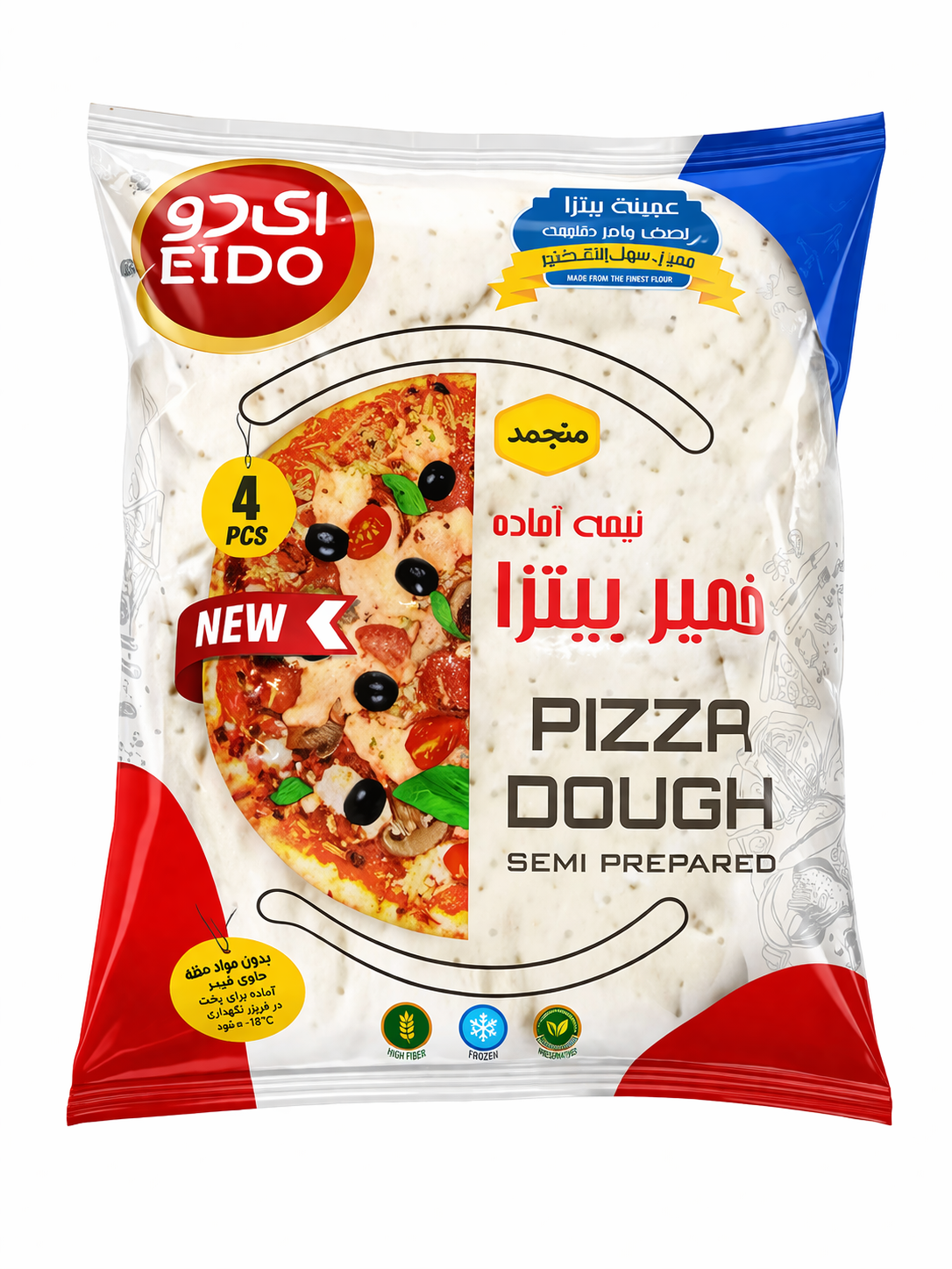 Eido Semi Prepared Pizza Dough 4pcs
