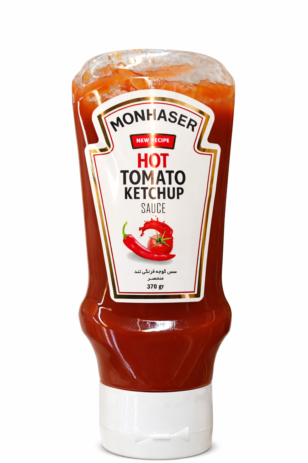 Monhaser Hot Tomato Ketchup Sauce, New Recipe370g