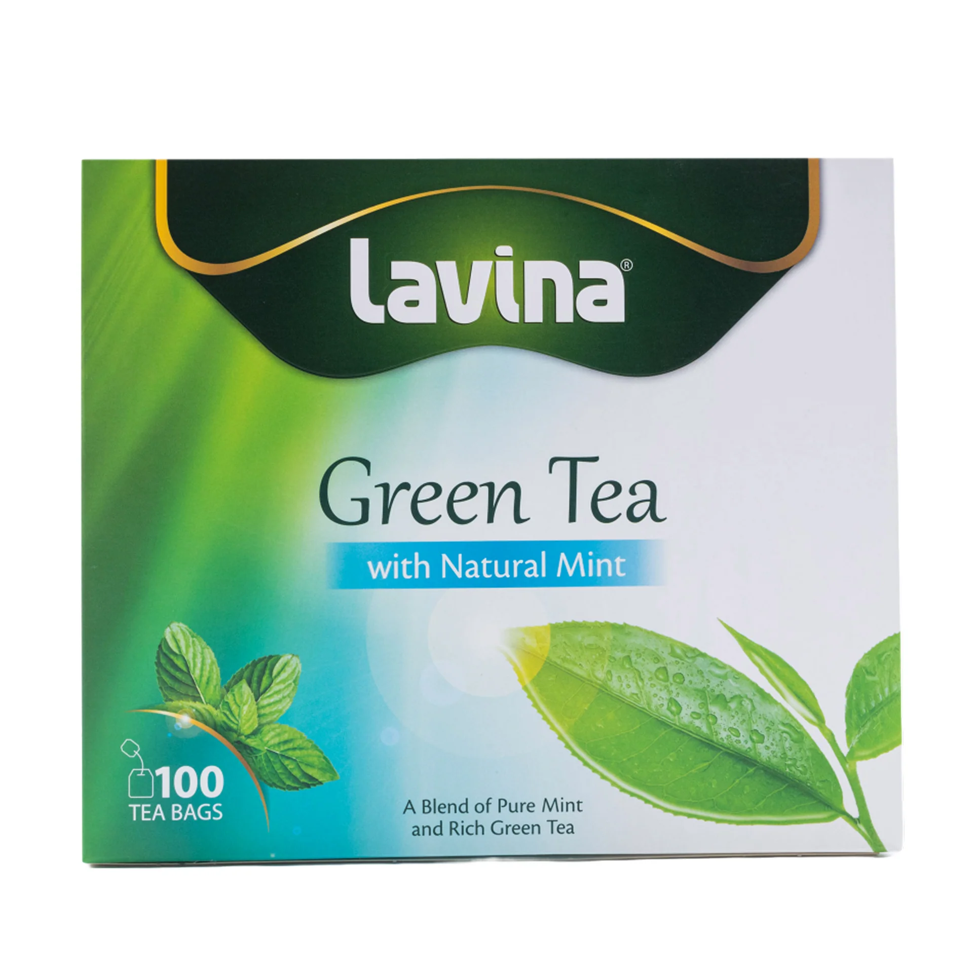 Lavina - Green Tea with Natural Mint (100 teabags).