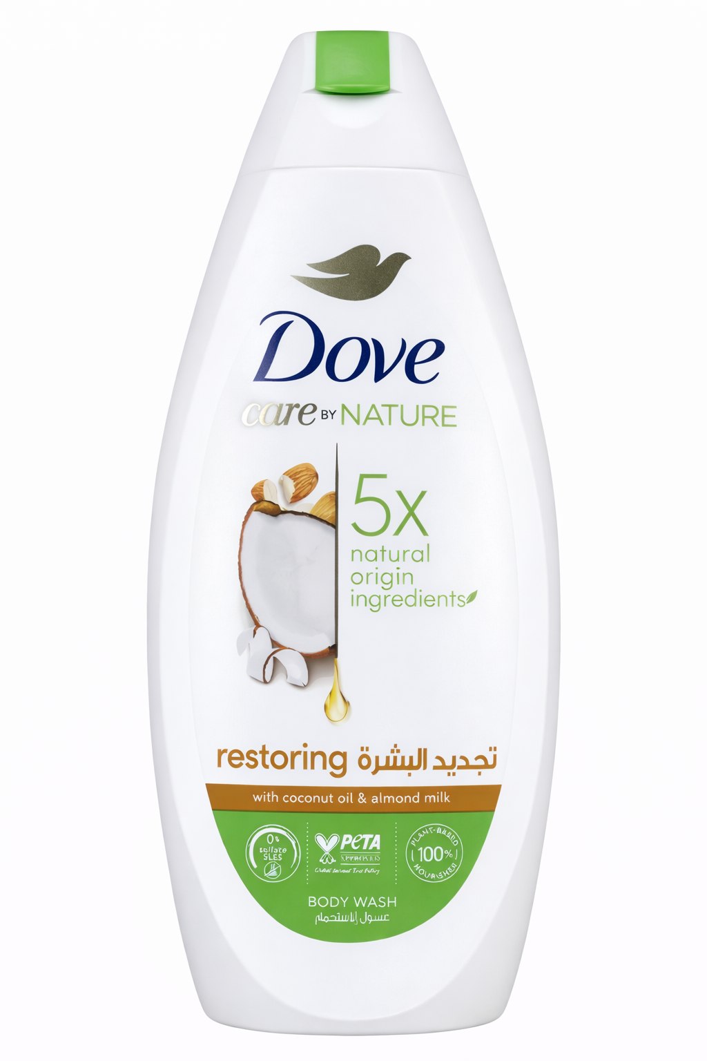 Dove Care by Nature Restoring Body Wash with Coconut Oil & Almond Milk (500ml)