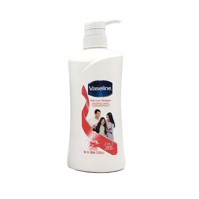 Vaseline Thick & Shiny Milk Nutrient Shampoo, 2-in-1 formula with Amino Rich Milk Formula, 650ml.