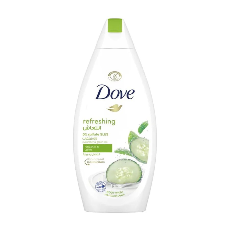 Dove Refreshing Body Wash with Cucumber and Green Tea scent, 0% sulfate SLES, with Triple Moisture Serum750ml.