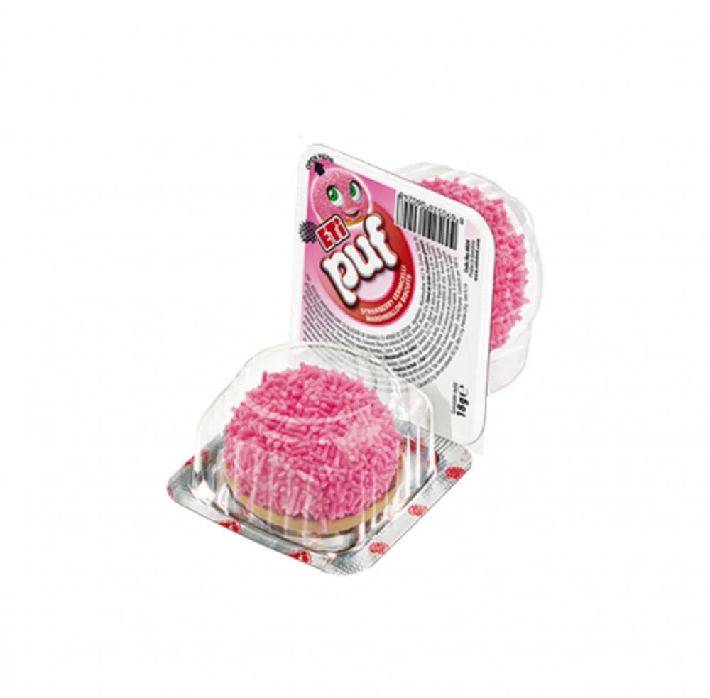 ETİ Puf Marshmallow Biscuit with Pink Strawberry