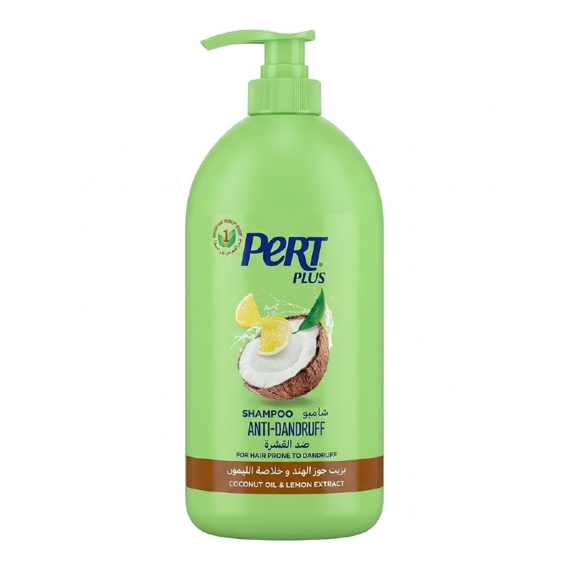 Pert Plus Anti-Dandruff Shampoo for hair prone to dandruff, with Coconut Oil & Lemon extract, 1L.