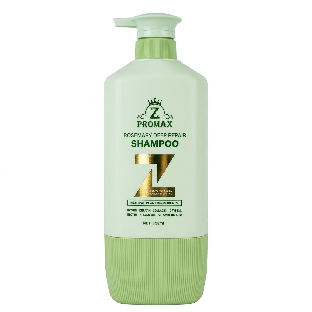 Z Promax Rosemary Deep Repair Shampoo with natural plant ingredients (Biotin, Keratin, Argan Oil), 750ml.