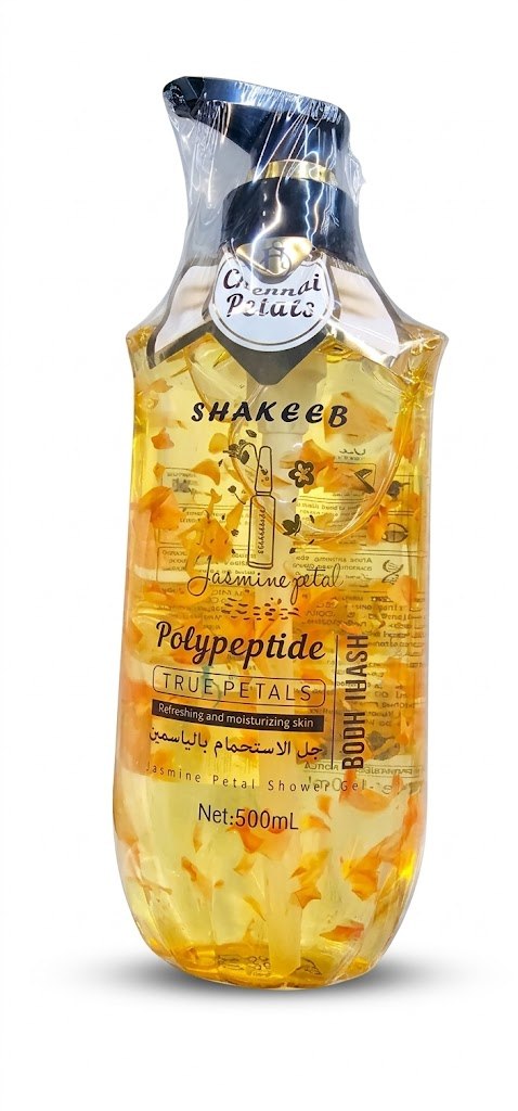 Chennai Petals Jasmine Petal Shower Gel with Polypeptide, for refreshing and moisturizing skin, 500ml.