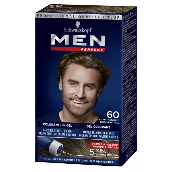 Schwarzkopf MEN Perfect Anti-Grey Colorant Gel, Natural Castane (60)