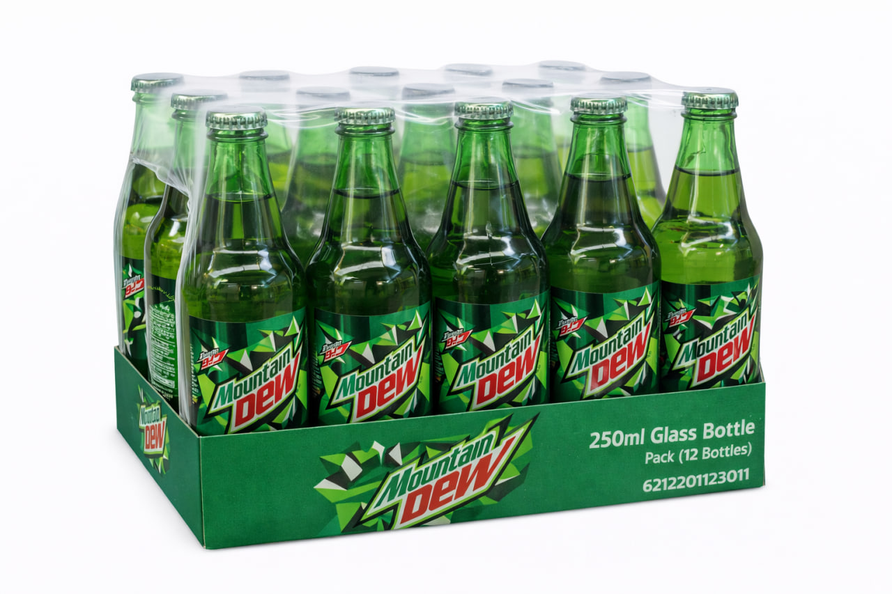 Mountain Dew 250ml Glass Bottle Pack (12 Bottles)