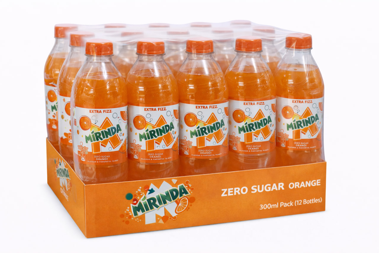 Mirinda Orange Zero Sugar 300ml Pack (12 Bottles)