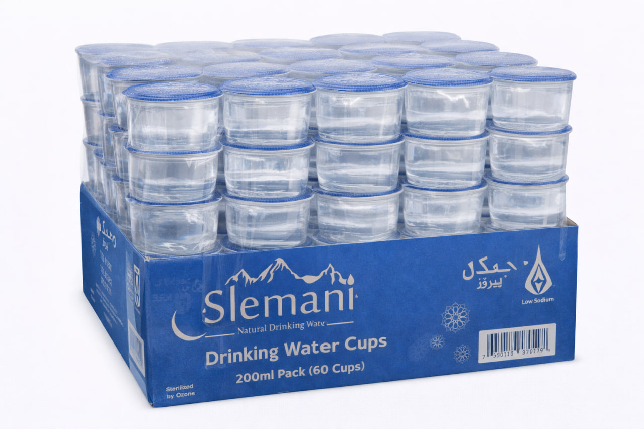 Slemani Drinking Water Cups 200ml Pack (60 Cups)