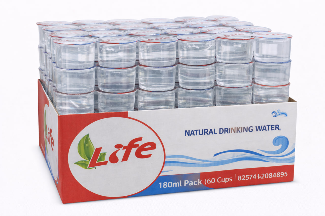 Life Drinking Water Cups 180ml Pack (60 Cups)