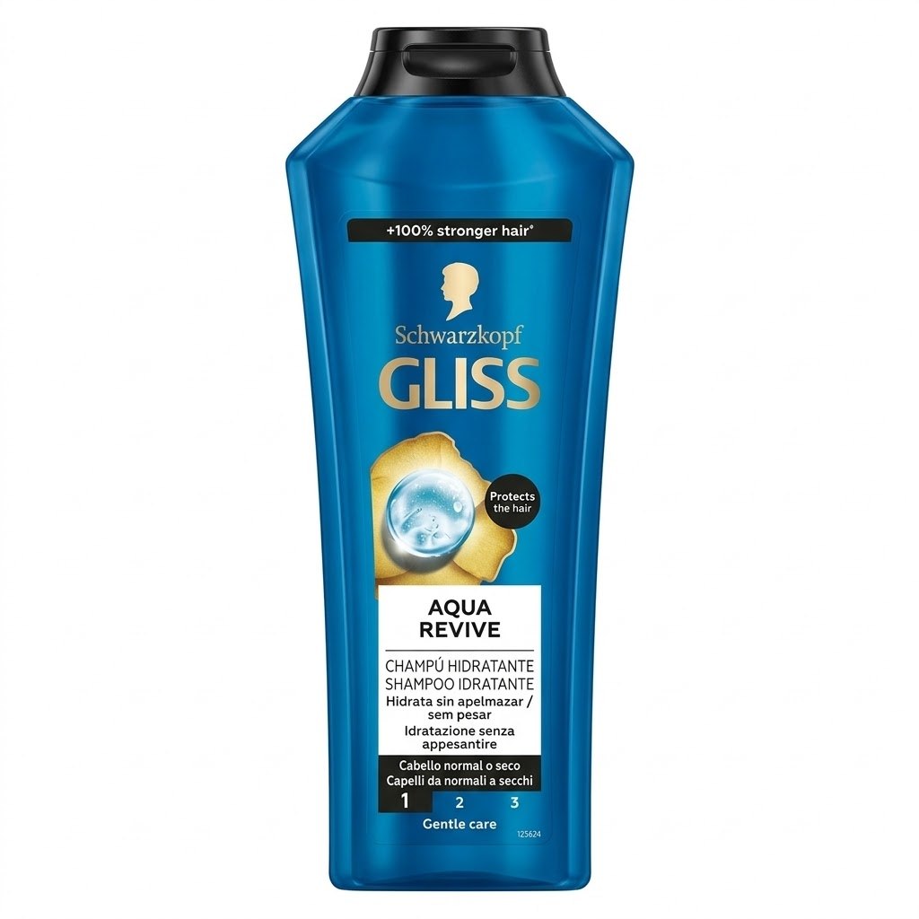 Schwarzkopf Gliss Aqua Revive Moisturizing Shampoo, 400ml.