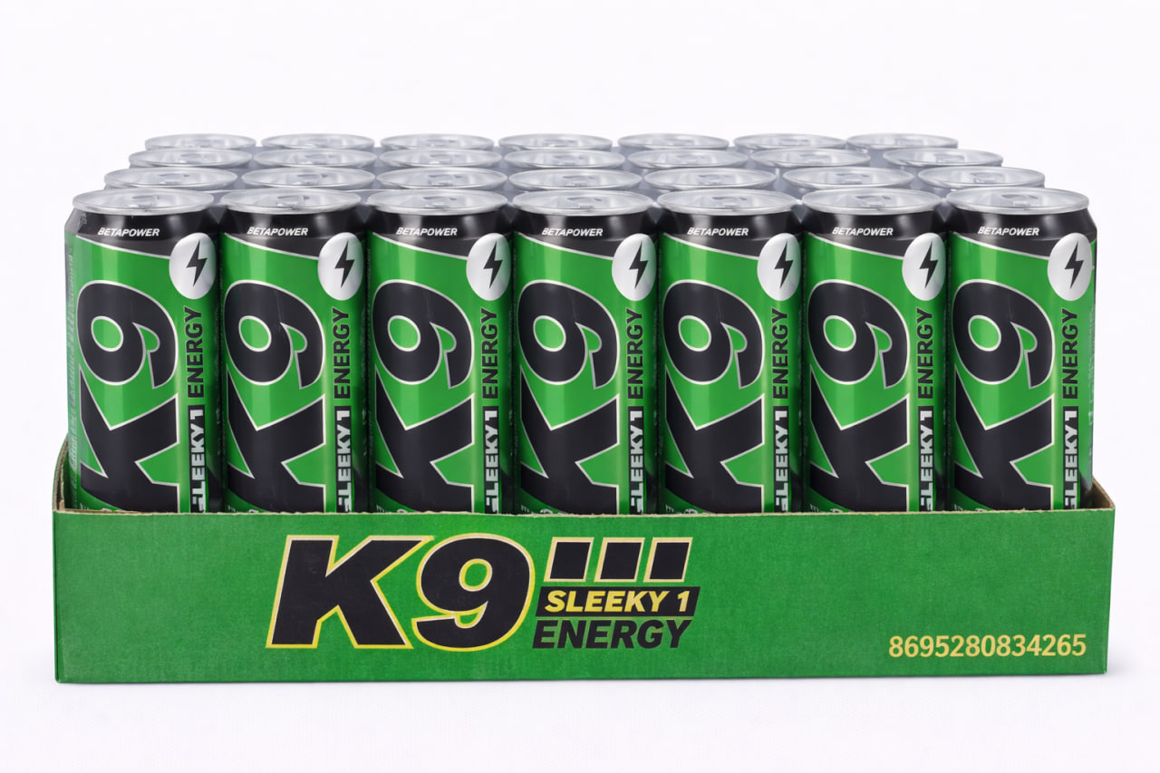 K9 Sleeky 1 Energy Drink Green 330ml Pack (24 Cans)
