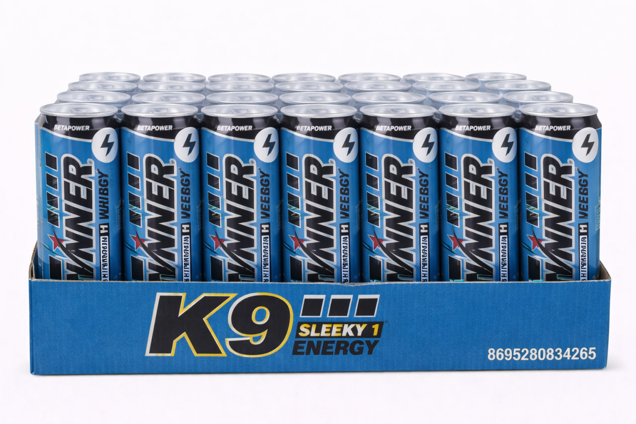 K9 Sleeky 1 Energy Drink Blue 330ml Pack (24 Cans)