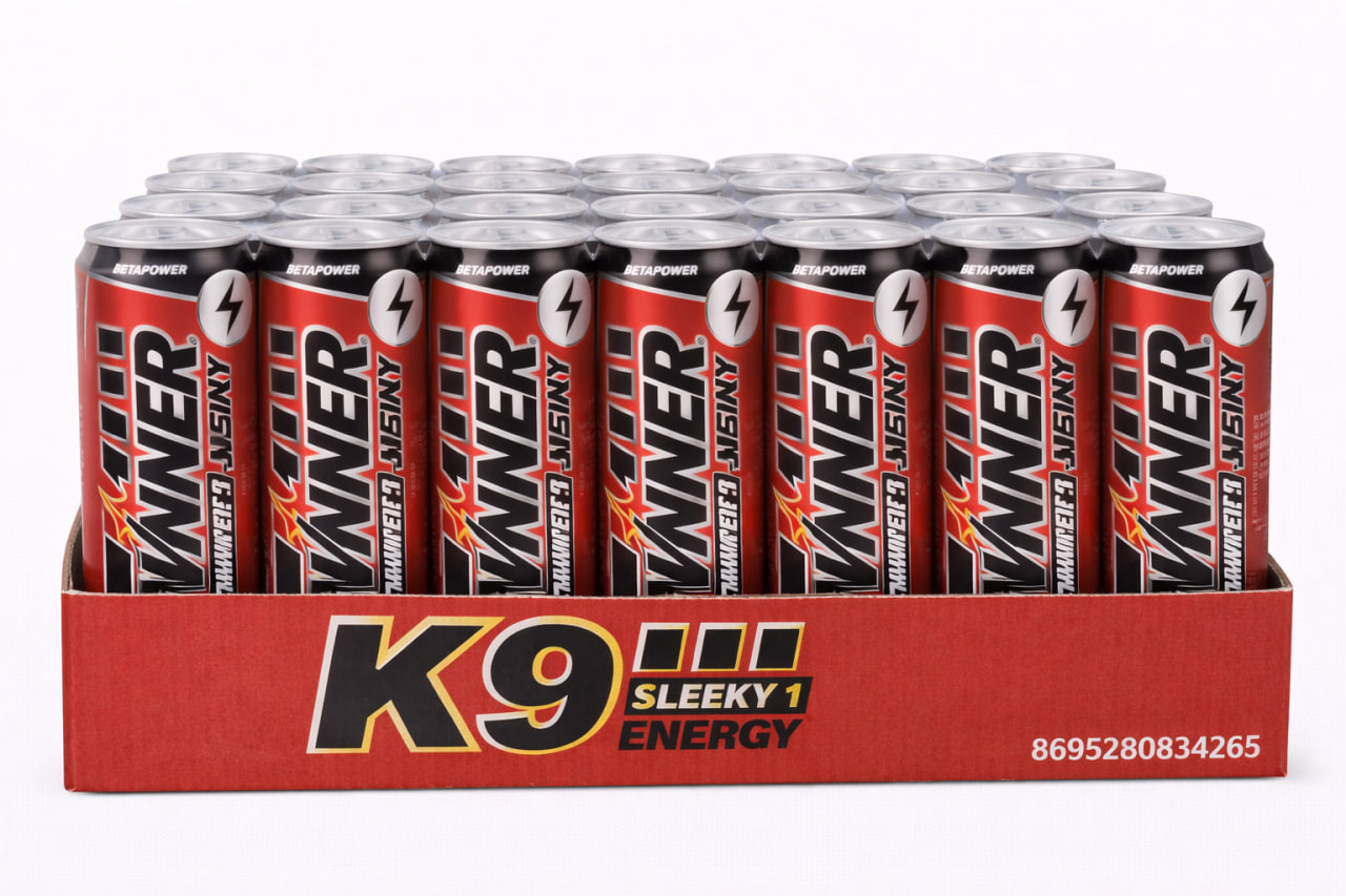 K9 Sleeky 1 Energy Drink Red 330ml Pack (24 Cans)