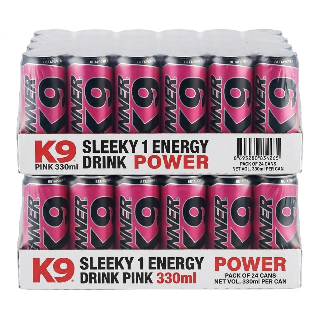 K9 Sleeky 1 Energy Drink Pink 330ml Pack (24 Cans)