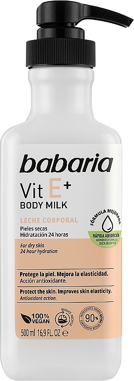 Babaria Vitamin E+ Body Milk (500ml)