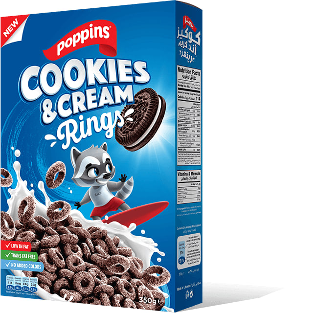 Poppins Cookies & Cream Rings 350g