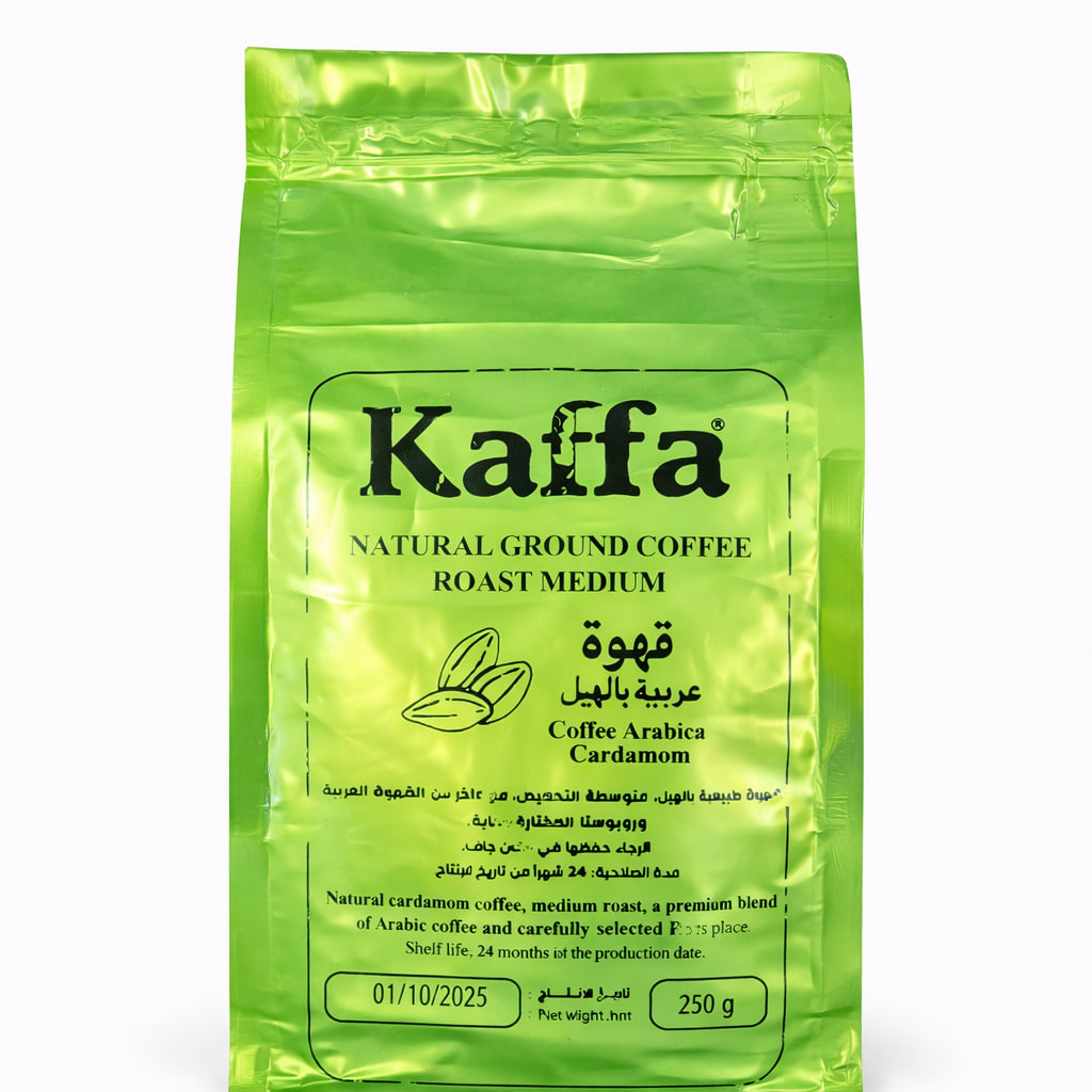 Kaffa Natural Ground Coffee Arabica Cardamom Medium Roast 250g