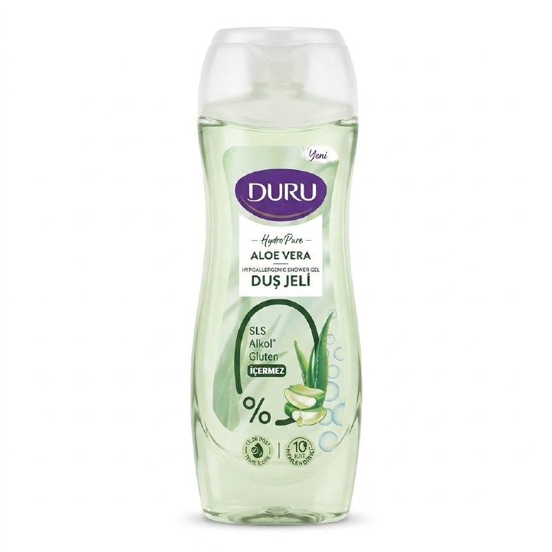 Duru Hydro Pure Aloe Vera Hypoallergenic Shower Gel (SLS, Alcohol, and Gluten Free 450ml