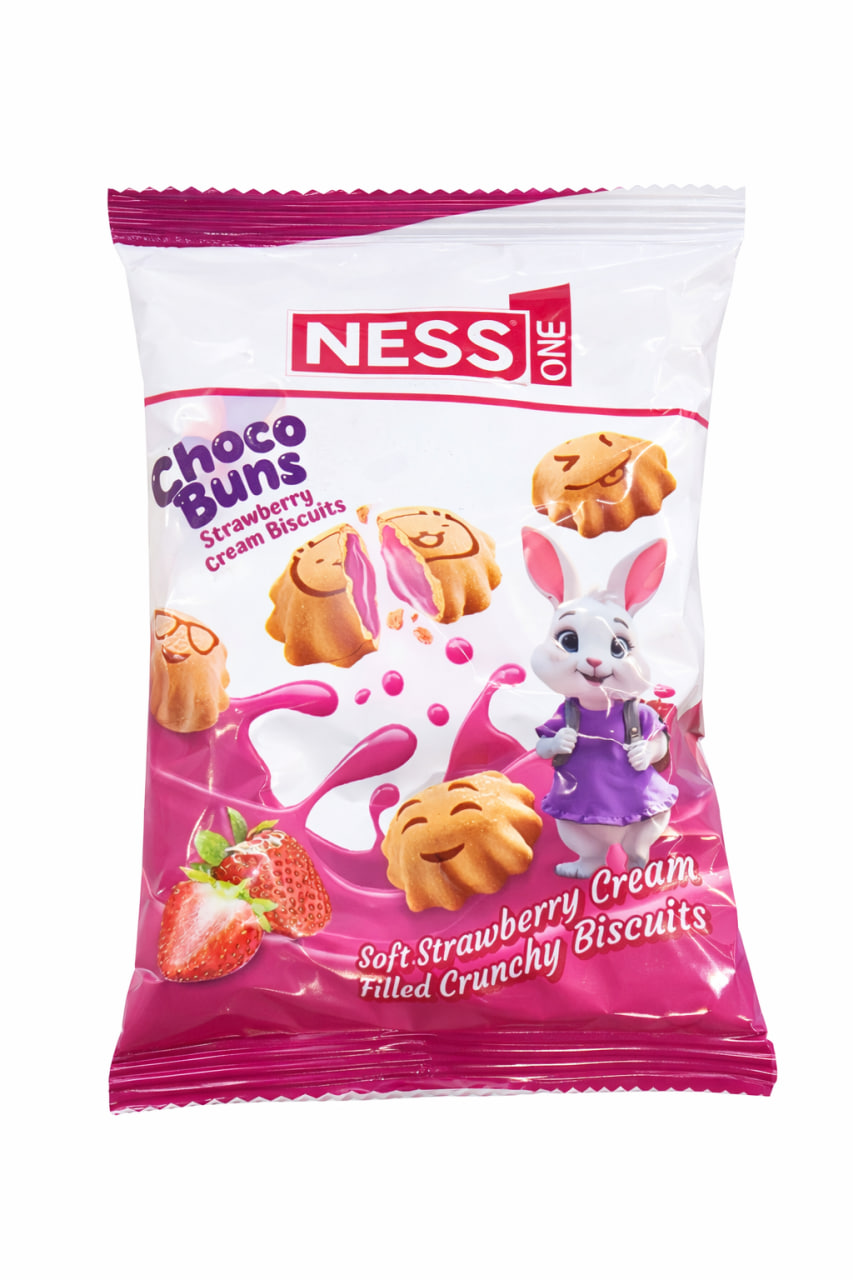 Ness 1 Choco Buns Strawberry Cream Biscuits