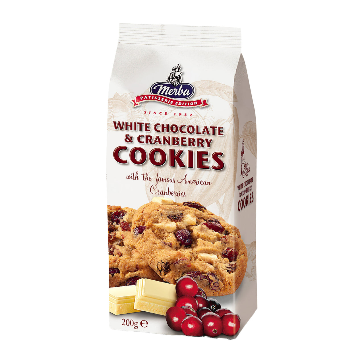 Merba White Chocolate & Cranberry Cookies 200g