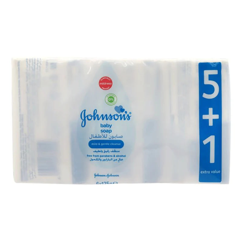 Johnson's Baby Soap Mild Gentle Cleanse (5 + 1 Extra Value Packs)